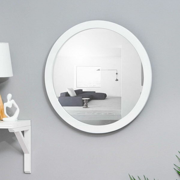 Зеркало "Круг", настенное, багет белый, 50х50 см - фотография № 1
