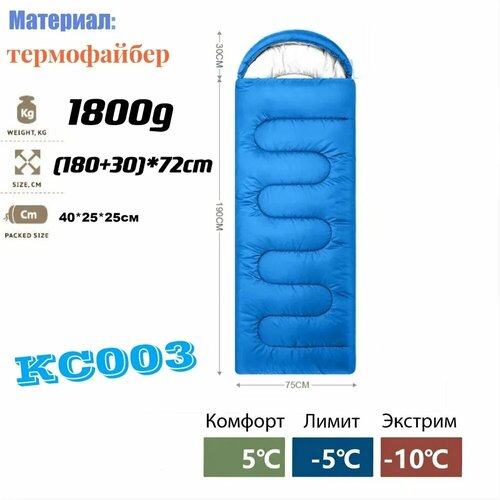 фото Спальный мешок mimir kc003, синий goodstorage