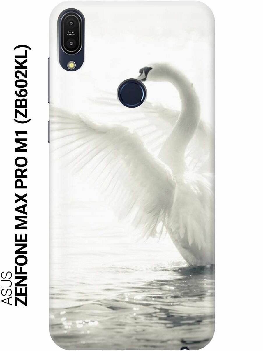 GOSSO Ультратонкий силиконовый чехол-накладка для Asus Zenfone Max Pro M1 (ZB602KL) с принтом "Лебедь"