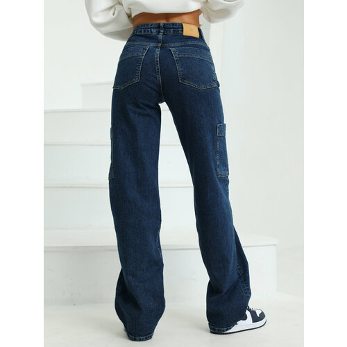 Джинсы карго CRACPOT, размер 28, синий джинсы карго cracpot размер 28 белый
