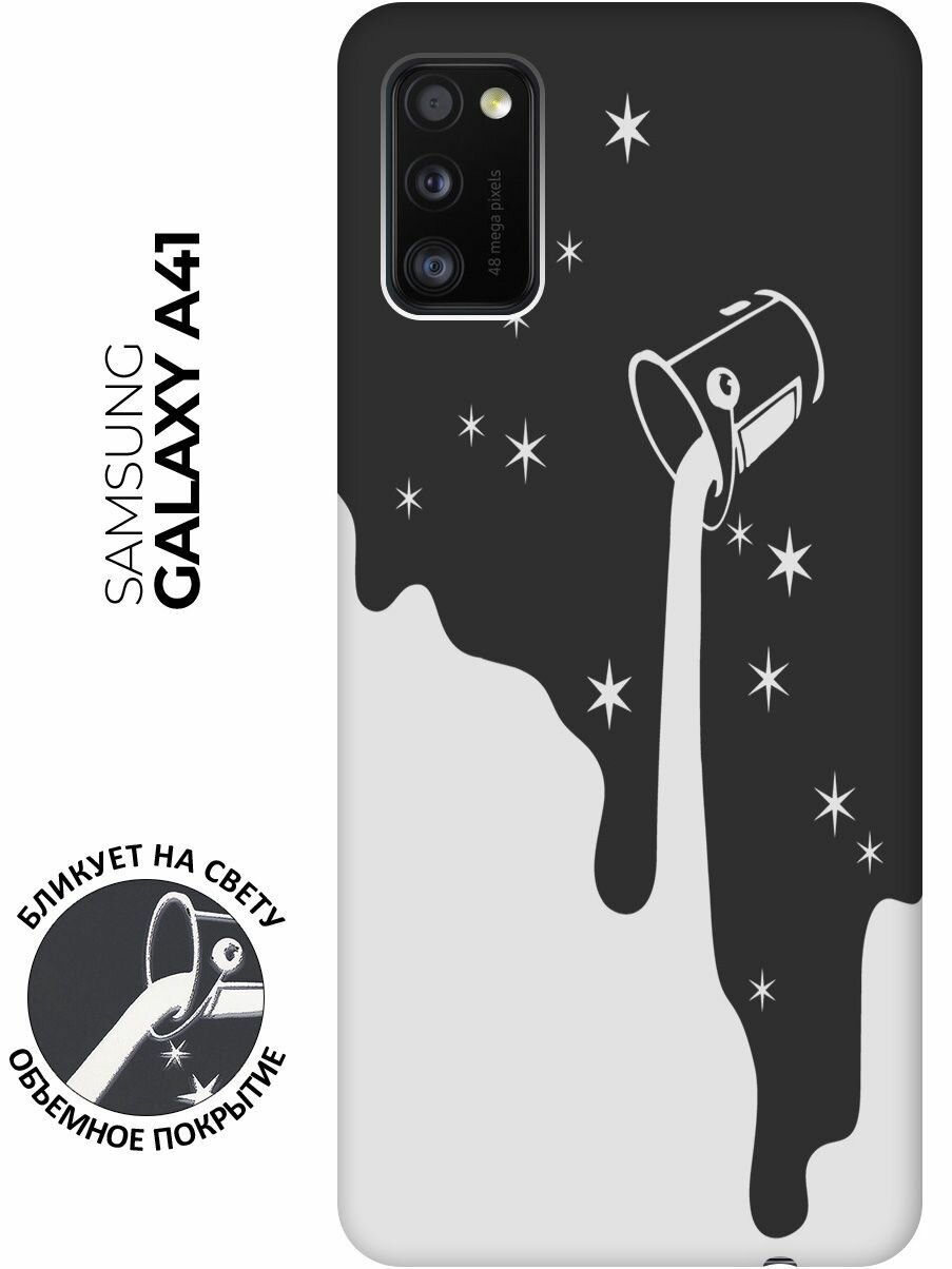 Матовый чехол Magic Paint W для Samsung Galaxy A41 / Самсунг А41 с 3D эффектом черный