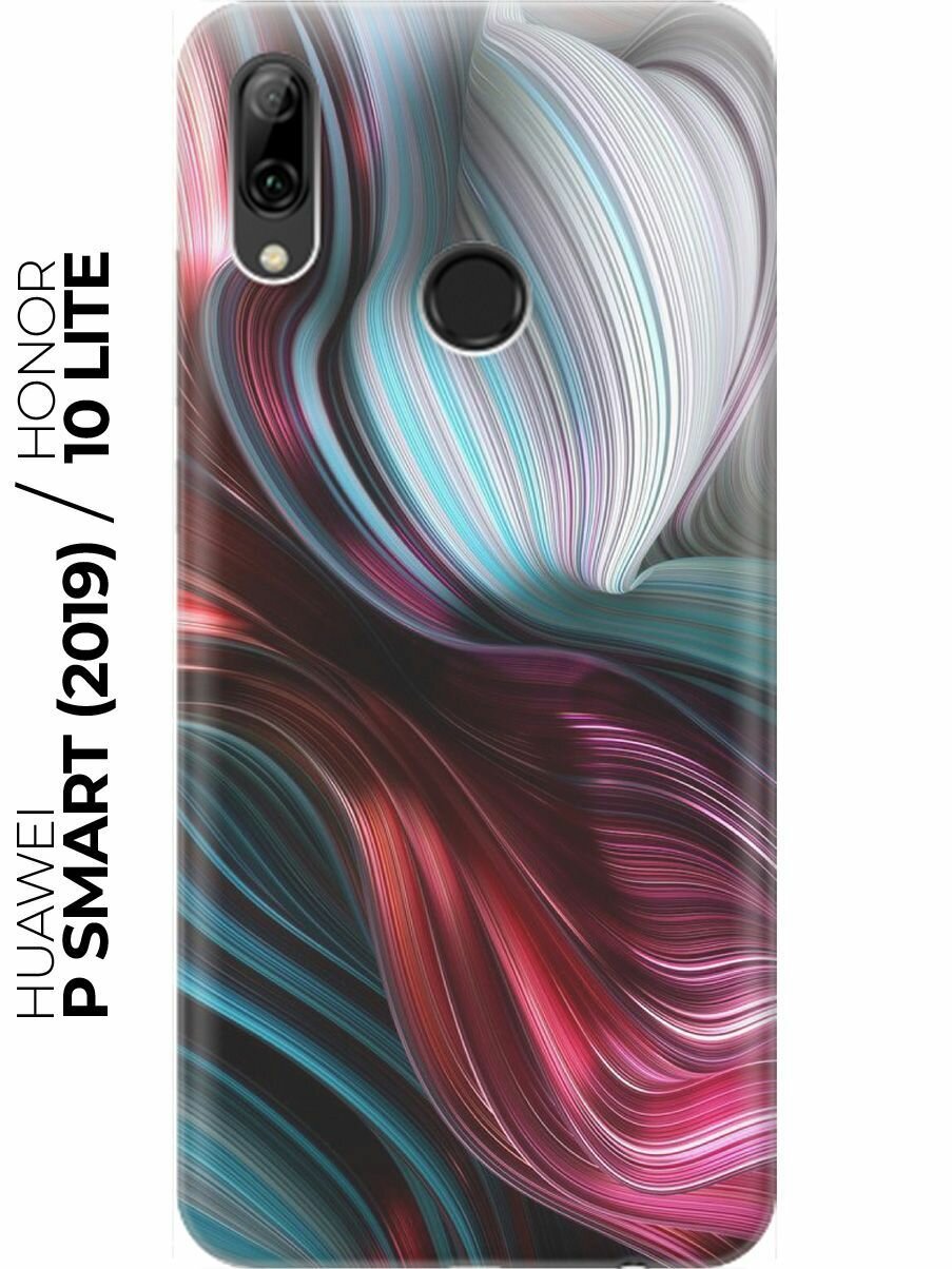 RE: PA Накладка Transparent для Huawei P Smart (2019) / Honor 10 Lite с принтом "Разноцветные изгибы"