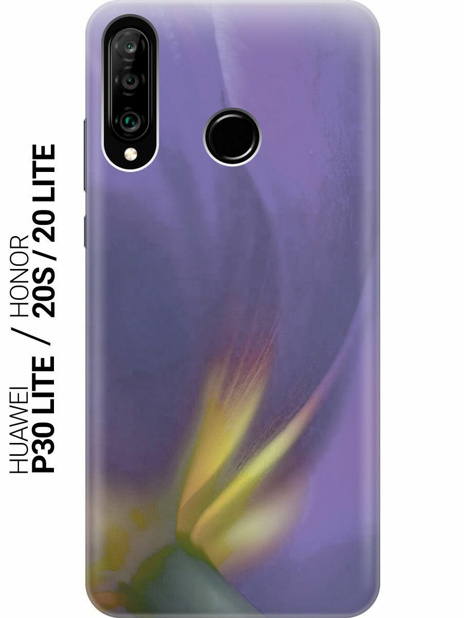 Силиконовый чехол на Huawei P30 Lite / Honor 20 Lite / Honor 20s / Хуавей П30 Лайт / Хонор 20 Лайт / Хонор 20s с принтом "Фиолетовая фиалка"