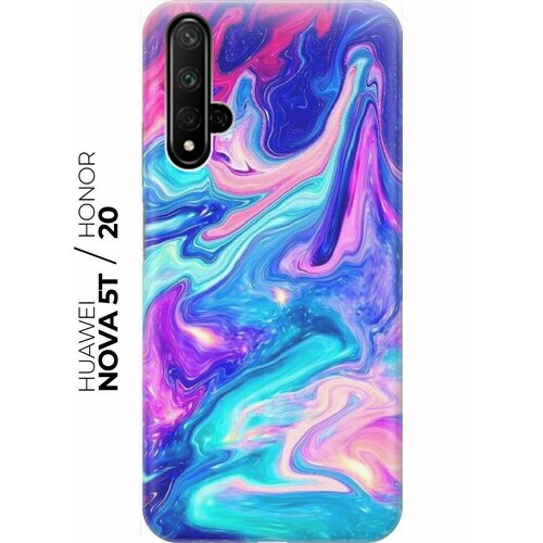 RE: PA Накладка Transparent для Honor 20 / Huawei Nova 5T с принтом Сине-розовые краски re pa накладка transparent для huawei y6p с принтом сине розовые краски