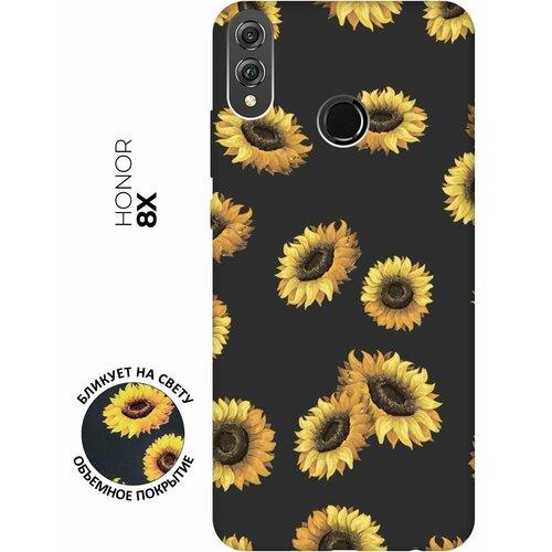 Матовый чехол Sunflowers для Honor 8X / Хонор 8Х с 3D эффектом черный матовый чехол rich scrooge для honor 8x хонор 8х с 3d эффектом желтый