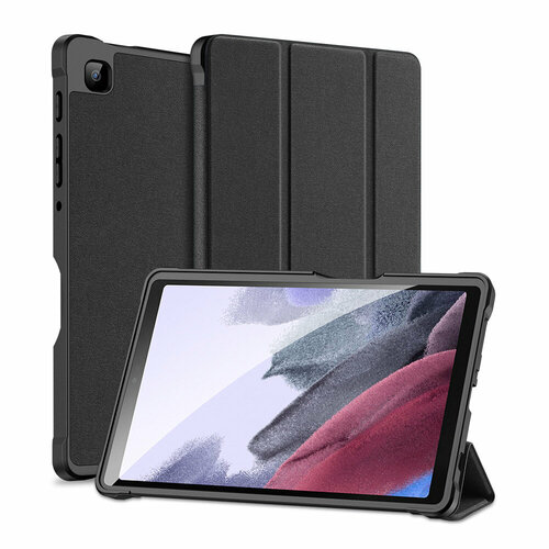 Чехол-книжка MyPads для Samsung Galaxy Tab A7 Lite LTE SM-T220 / T225 (2021) из качественной импортной кожи с функцией засыпания черного цвета