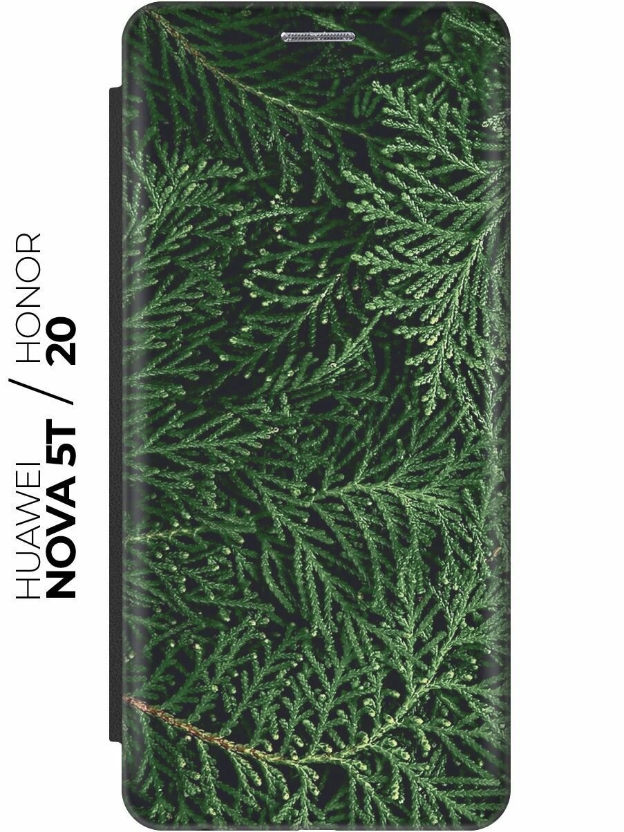 Чехол-книжка Хвоя на Honor 20 / Huawei Nova 5T / Хонор 20 / Хуавей Нова 5Т черный