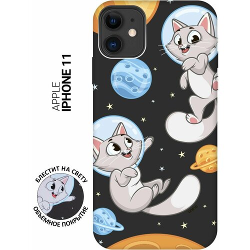 Силиконовый чехол на Apple iPhone 11 / Эпл Айфон 11 с рисунком CosmoCats Soft Touch черный силиконовый чехол на apple iphone 11 pro эпл айфон 11 про с рисунком cosmocats soft touch черный