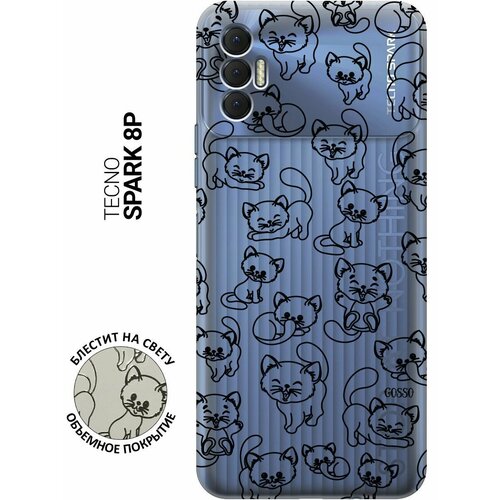 Силиконовый чехол на Tecno Spark 8P / Техно Спарк 8Р с 3D принтом Cute Kitties прозрачный силиконовый чехол на tecno spark 7 техно спарк 7 с 3d принтом cute kitties прозрачный