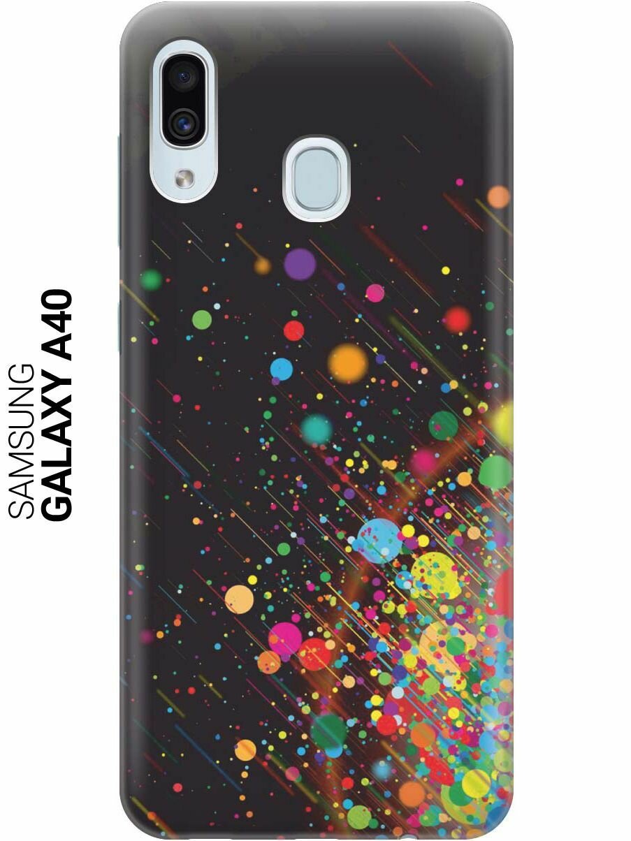 Ультратонкий силиконовый чехол-накладка для Samsung Galaxy A40 с принтом "Яркое настроение"