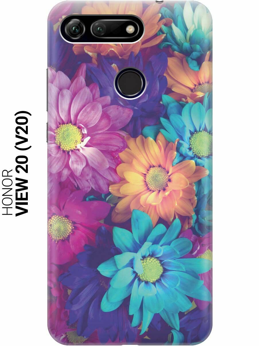 Ультратонкий силиконовый чехол-накладка для Honor View 20 (V20) с принтом "Много цветов"