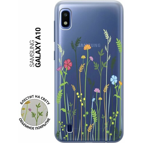 Ультратонкий силиконовый чехол-накладка Transparent для Samsung Galaxy A10 с 3D принтом Flowers & Fern ультратонкий силиконовый чехол накладка transparent для samsung galaxy a10 с 3d принтом сurly flowers