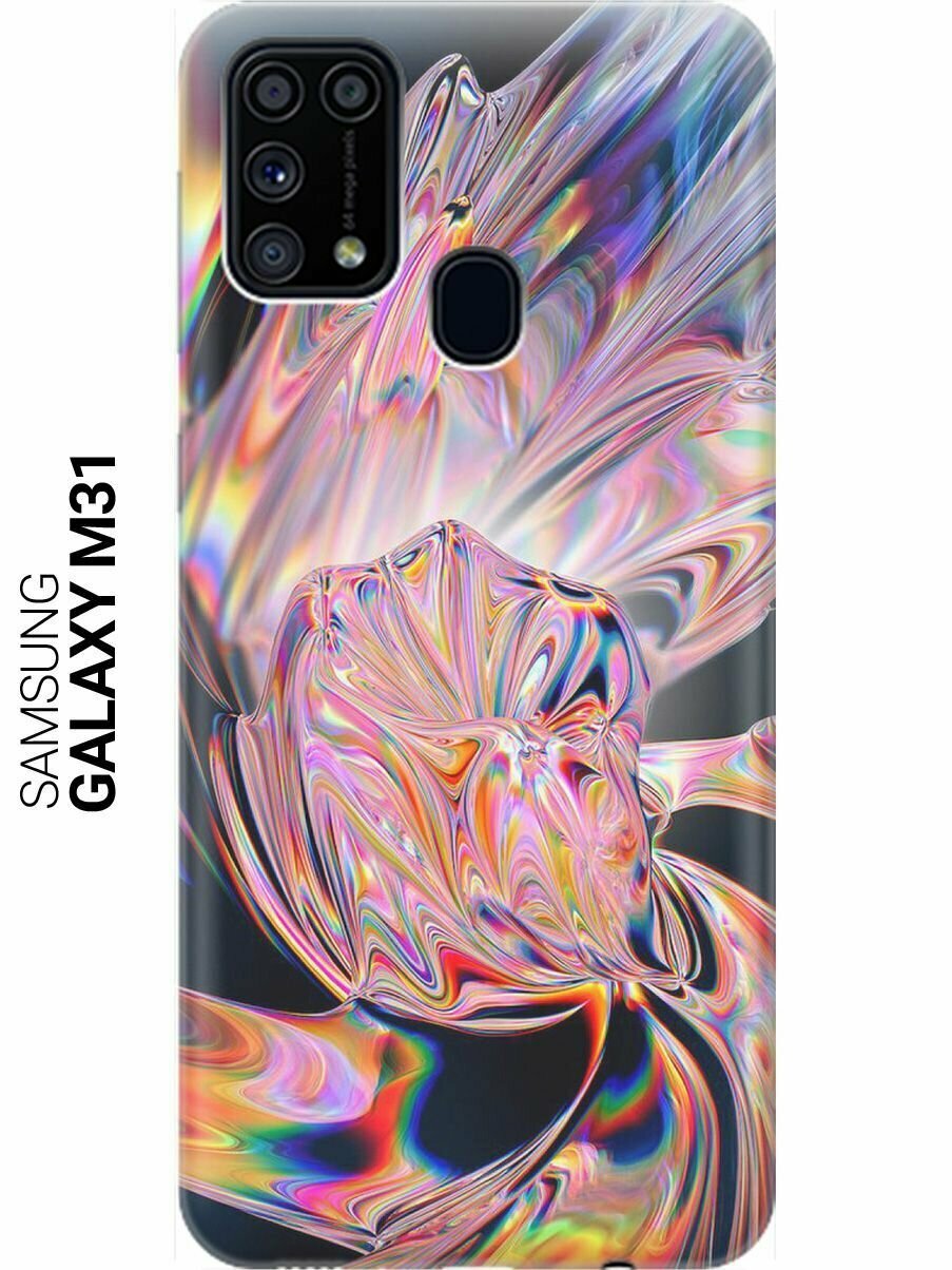 Ультратонкий силиконовый чехол-накладка для Samsung Galaxy M31 с принтом "Стеклянная абстракция"