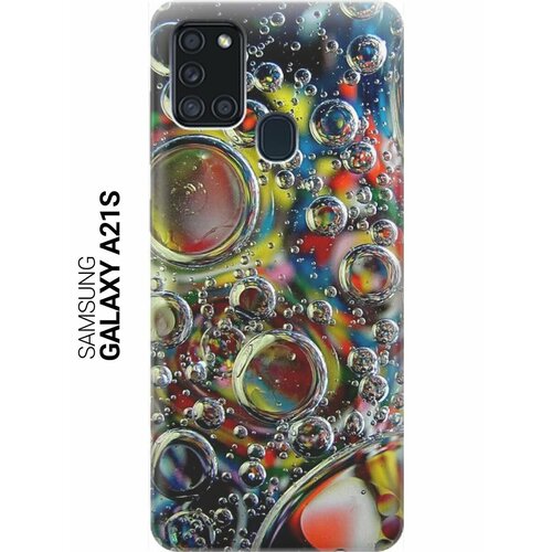 ультратонкий силиконовый чехол накладка для samsung galaxy m31 с принтом маленькие пузырьки Ультратонкий силиконовый чехол-накладка для Samsung Galaxy A21s с принтом Маленькие пузырьки