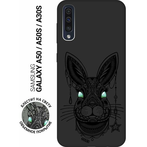 Ультратонкая защитная накладка Soft Touch для Samsung Galaxy A50, A50s, A30s с принтом Grand Rabbit черная ультратонкая защитная накладка soft touch для samsung galaxy a72 с принтом grand rabbit черная