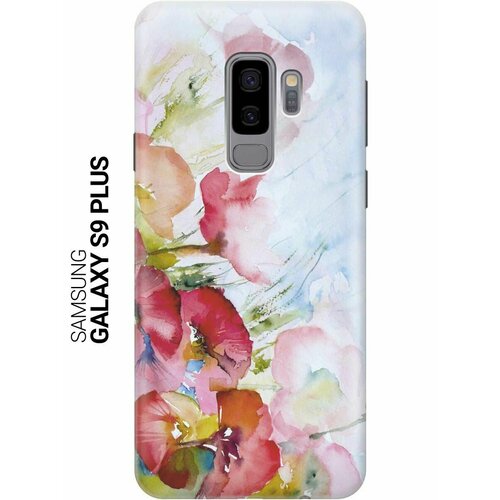 gosso ультратонкий силиконовый чехол накладка для samsung galaxy s9 plus с принтом оранжевые цветы GOSSO Ультратонкий силиконовый чехол-накладка для Samsung Galaxy S9 Plus с принтом Акварельные цветы