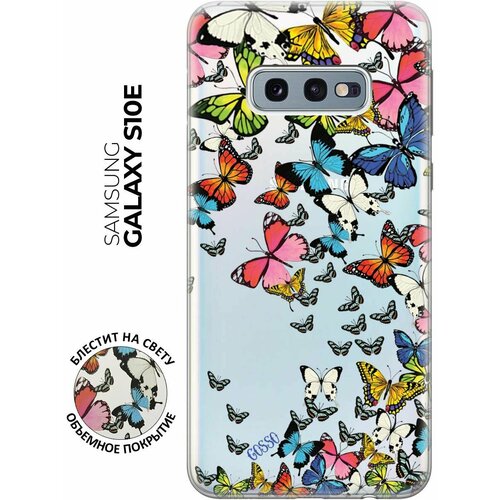 Ультратонкий силиконовый чехол-накладка Transparent для Samsung Galaxy S10e с 3D принтом Magic Butterflies ультратонкий силиконовый чехол накладка для samsung galaxy a10 с 3d принтом magic butterflies