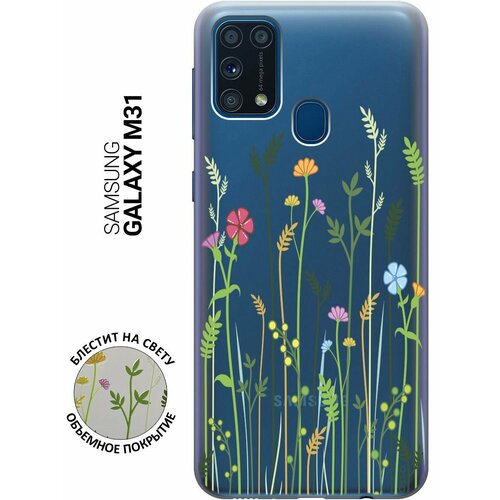 Ультратонкий силиконовый чехол-накладка ClearView 3D для Samsung Galaxy M31 с принтом Flowers & Fern ультратонкий силиконовый чехол накладка clearview 3d для samsung galaxy s21 с принтом lilac flowers