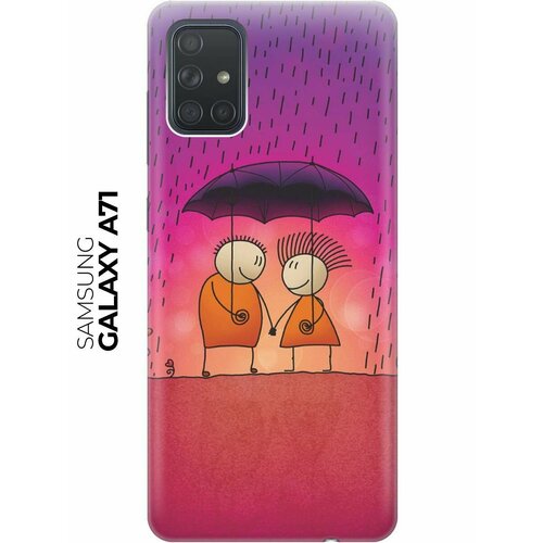 Чехол - накладка ArtColor для Samsung Galaxy A71 с принтом Парочка под дождем чехол накладка artcolor для samsung galaxy a31 с принтом парочка под дождем