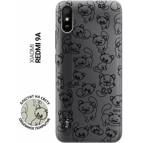 Ультратонкий силиконовый чехол-накладка ClearView 3D для Xiaomi Redmi 9A с принтом Cute Kitties ультратонкий силиконовый чехол накладка clearview 3d для huawei y6p с принтом cute kitties