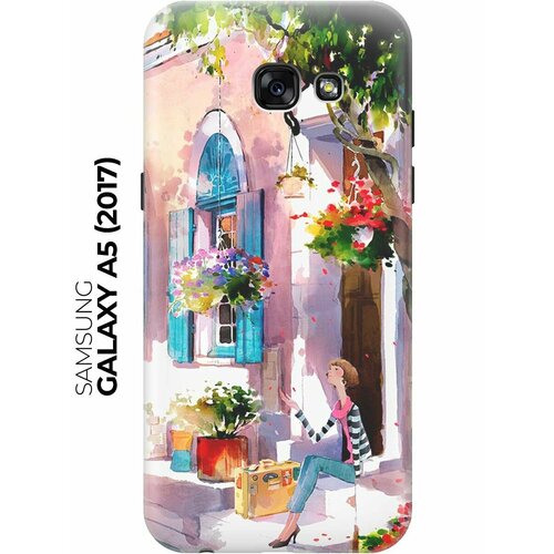 Cиликоновый прозрачный чехол ArtColor для Samsung Galaxy A5 (2017) A520F с принтом Девочка на цветущей улочке cиликоновый прозрачный чехол artcolor для samsung galaxy s20 с принтом девочка на цветущей улочке