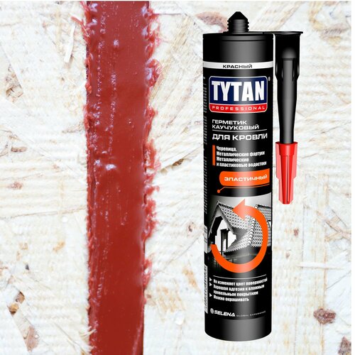 Герметик каучуковый кровельный красный Tytan Professional, 310 мл герметик кровельный каучуковый tytan professional прозрачный 310 мл