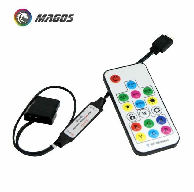 Контроллер управления A-RGB подсветкой 5v3pin с пультом ДУ питание от MOLEX