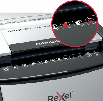 Шредер Rexel Optimum AutoFeed 50X черный с автоподачей (секр. P-4) фрагменты 50лист. 20лтр. скрепки скобы пл. карты — фото 12