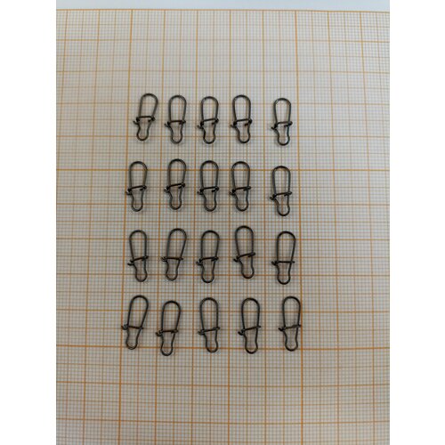 фото Карабин рыболовный "fysadei fishing swivels" с нагрузкой до 15 кг, 20 штук размер #1
