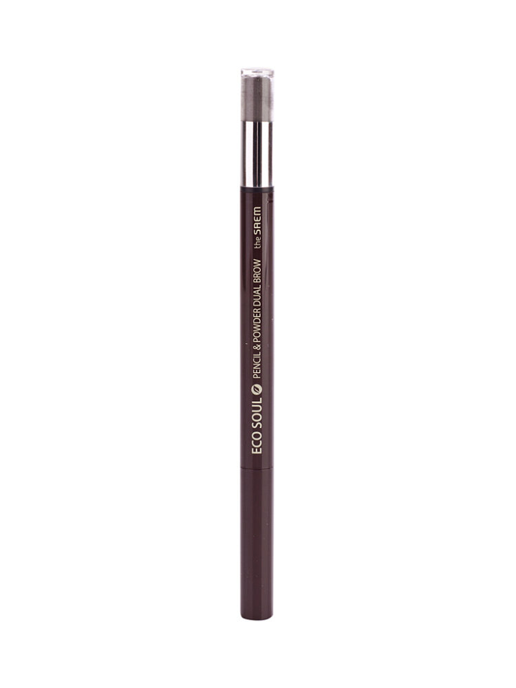 The Saem Карандаш-пудра для бровей Eco Soul Pencil & Powder Dual Brow Black Gray