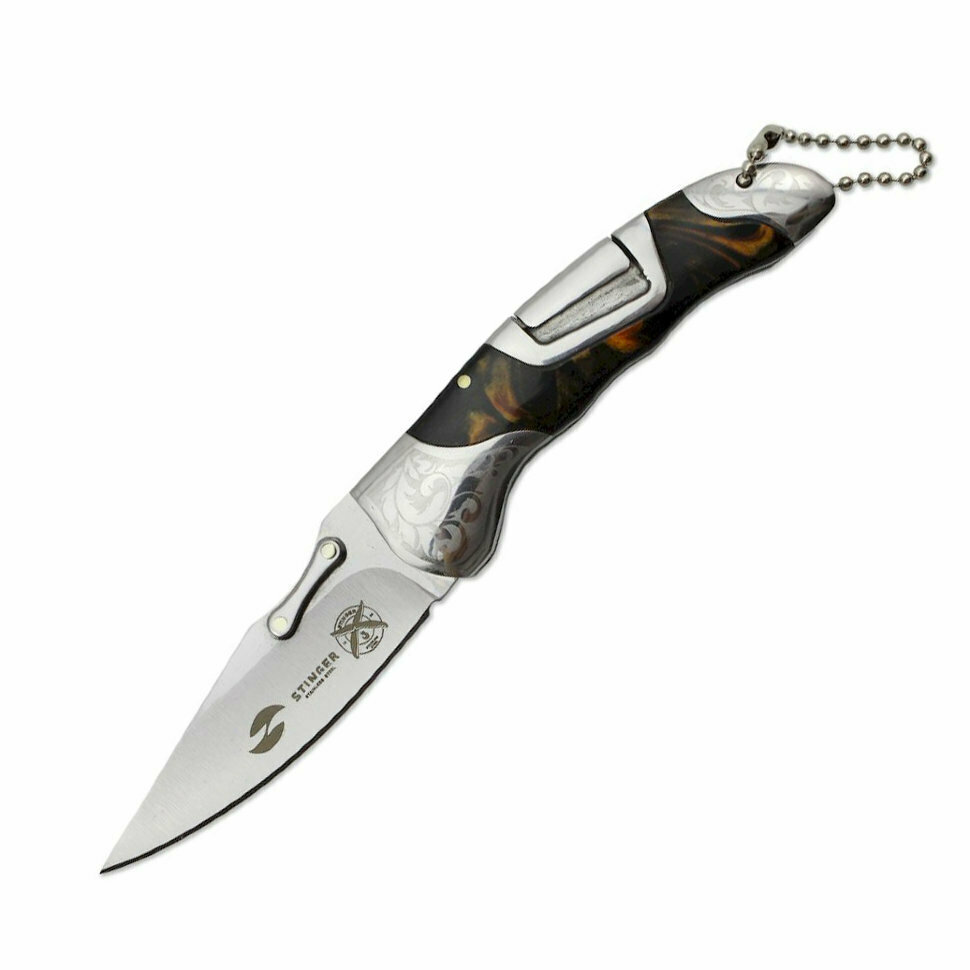 Нож Stinger, 165 мм, коричневый, подарочная упаковка - фото №20