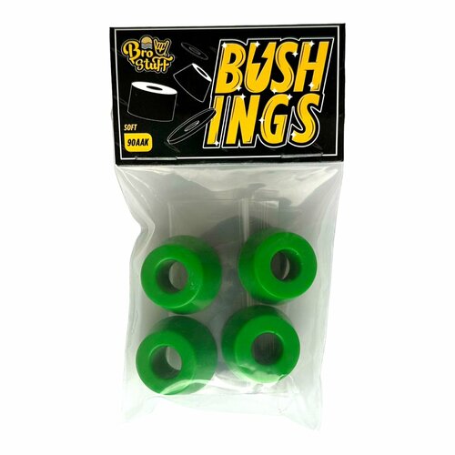 фото Амортизаторы для скейтборда brostuff medium bushings 90aak green bro stuff