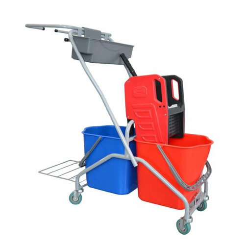 Тележка уборочная с отжимом мет каркас держат для мешка лоток 20л 22EF6 19576₽