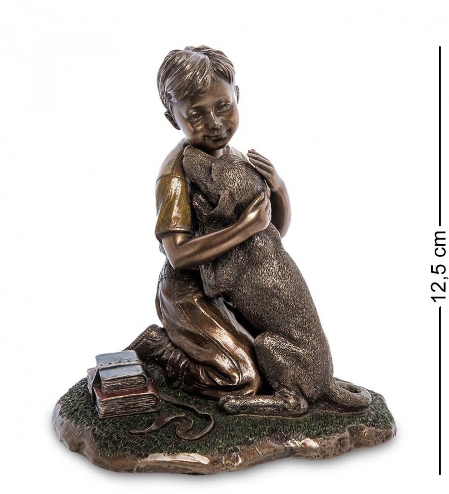 Статуэтка "Мальчик с собакой и книжками" (Veronese) WS-990