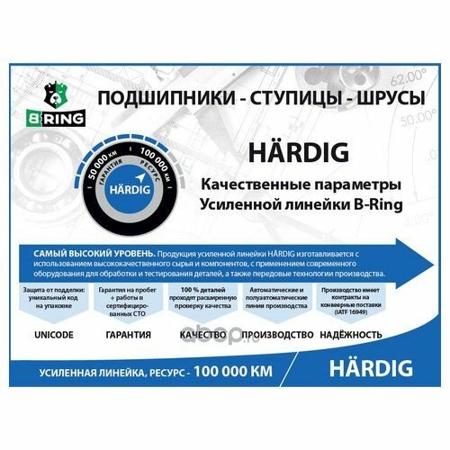 Подшипник ступицы FORD Focus III (11-) (перед. кмп.) (45x82x42 с ABS) (B-ring) B-Ring HBK1444