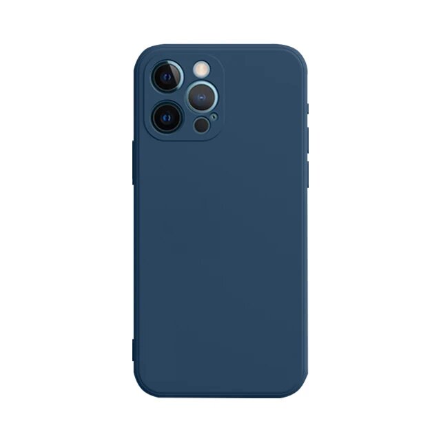 Чехол для iPhone 12 Mini, темно-синий, жидкий силикон