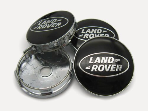 Изображение товара Колпачки, заглушки на литые диски Land Rover black 60/56 мм, комплект 4 шт.