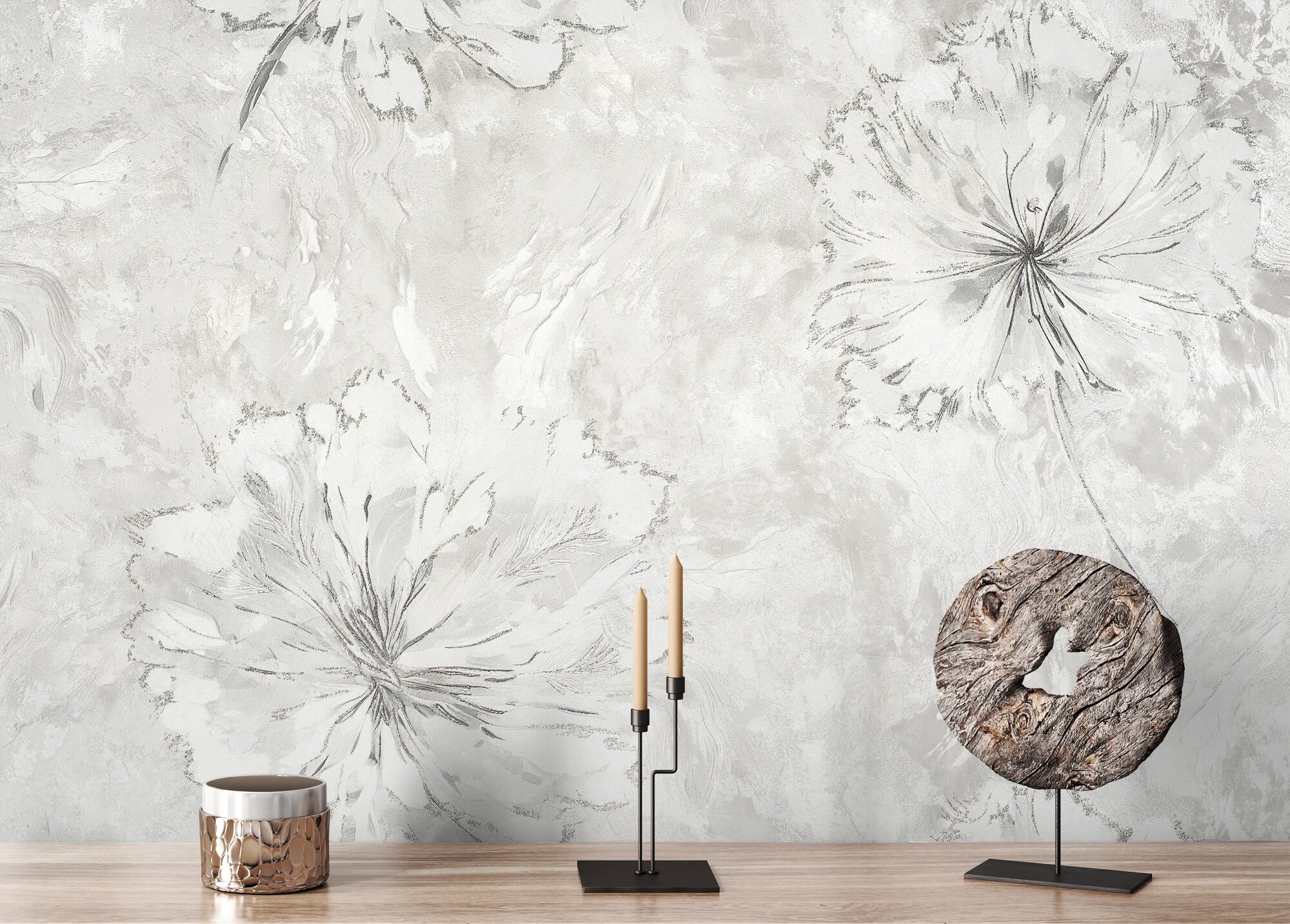 Обои флизелиновые Ateliero Sonya серые 1.06 м AT286615 - фото 1.