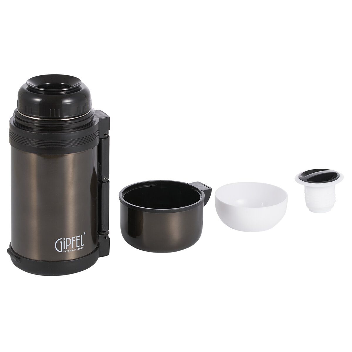 Вакуумный термос Gipfel Santos 52332, 1 л, нержавеющая сталь, серый — фото 1