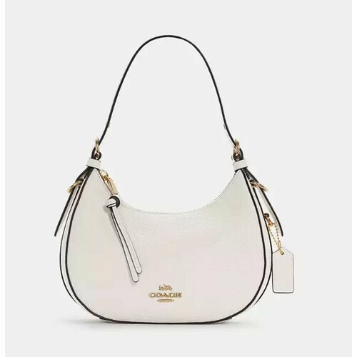 фото Сумка хобо coach, фактура гладкая, белый