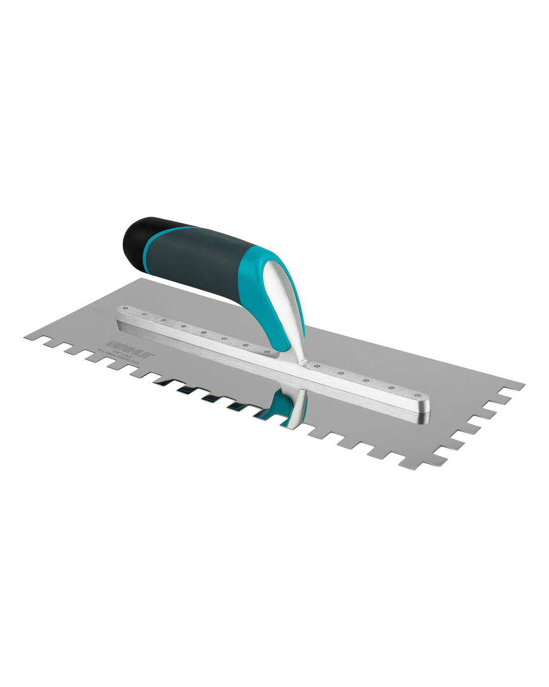 Шпатель зубчатый Bihui 6мм, 32 см, нержавеющая сталь, противоскользящая ручка, для клея — фото 1