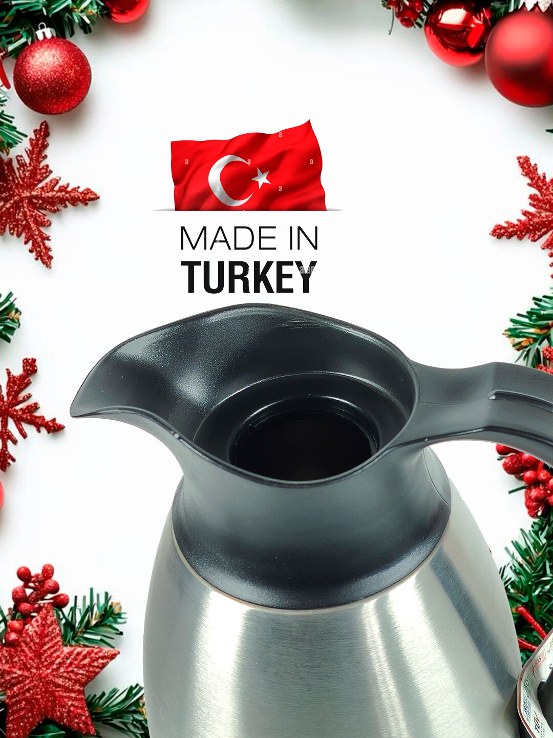 Термос O.M.S. Collection 3281, нержавеющая сталь, инокс, 6 часов тепла, 24 часа холода.1,5л — фото 1