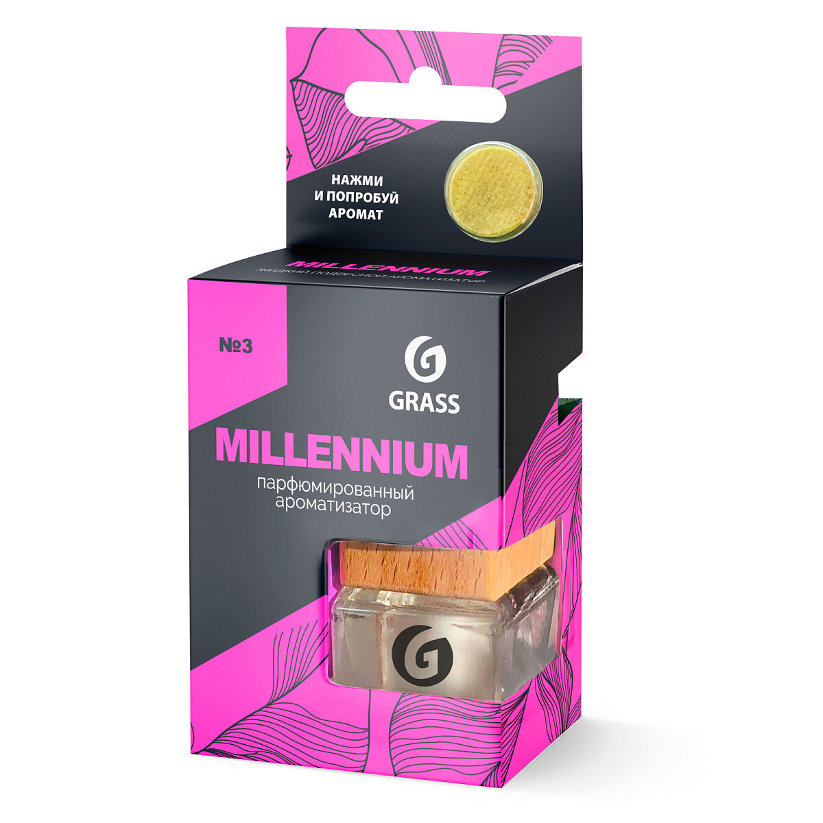Ароматизатор автомобильный Grass Millennium, жидкий, подвесной