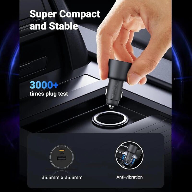 Автомобильные Зарядные Устройства Xiaomi Xiaomi Charger оригинальное автомобильное зарядное устройство 120 Вт 100 Вт 67 Вт Turbo быстрая зарядка USB Type C порт автомобильный