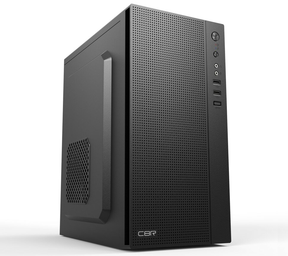Корпус CBR PCC-MATX-MX08-WPSU mATX Minitower MX08, без БП, 2*USB 2.0, HD Audio+Mic, Black