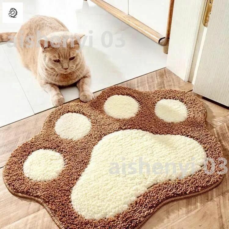 Коврик для ванной в виде кошачьей лапки, мягкий, противоскользящий, 45x60 см