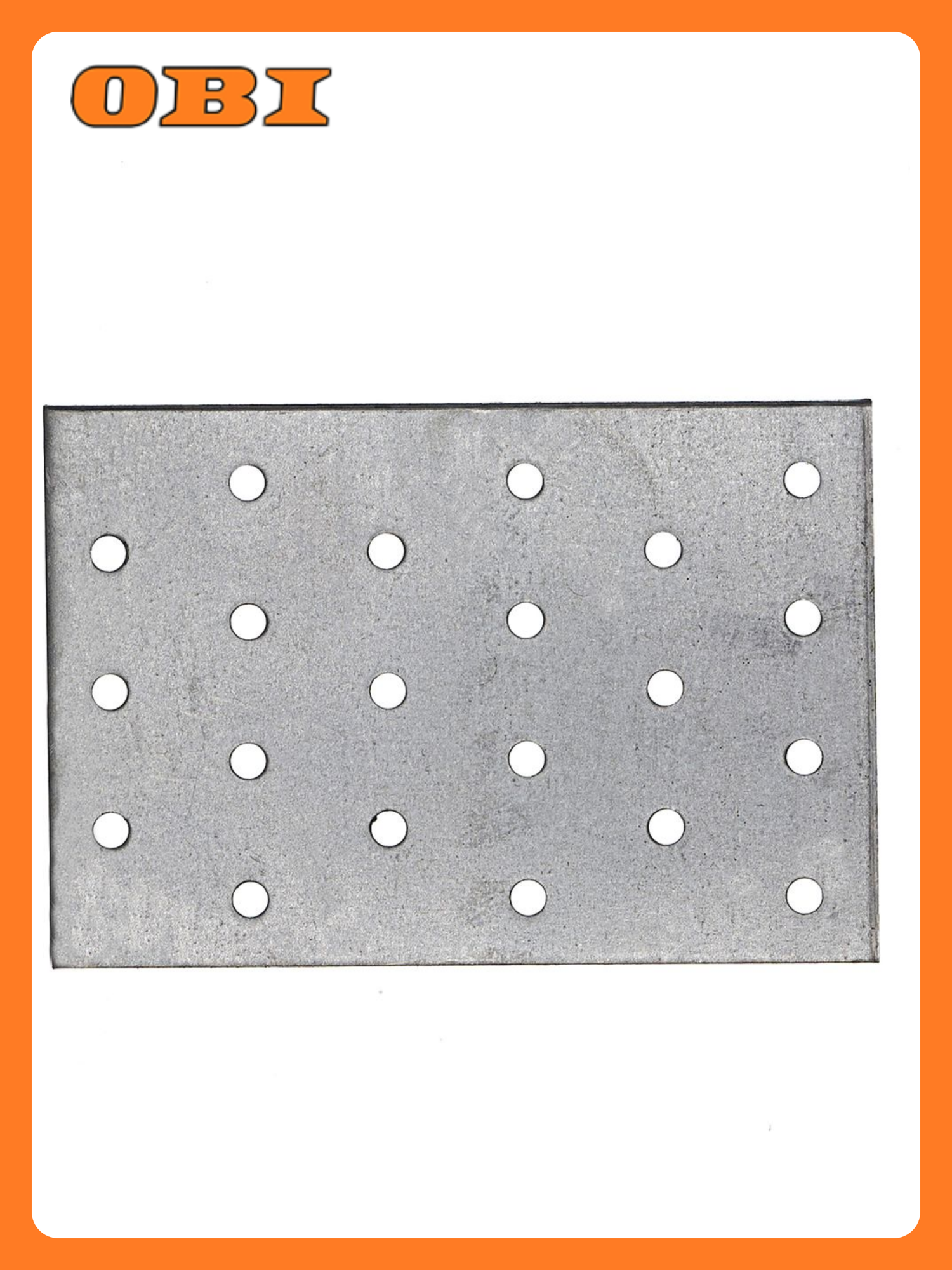 Пластина Стройбат ПС перфорированная оцинкованная сталь 80x120 мм