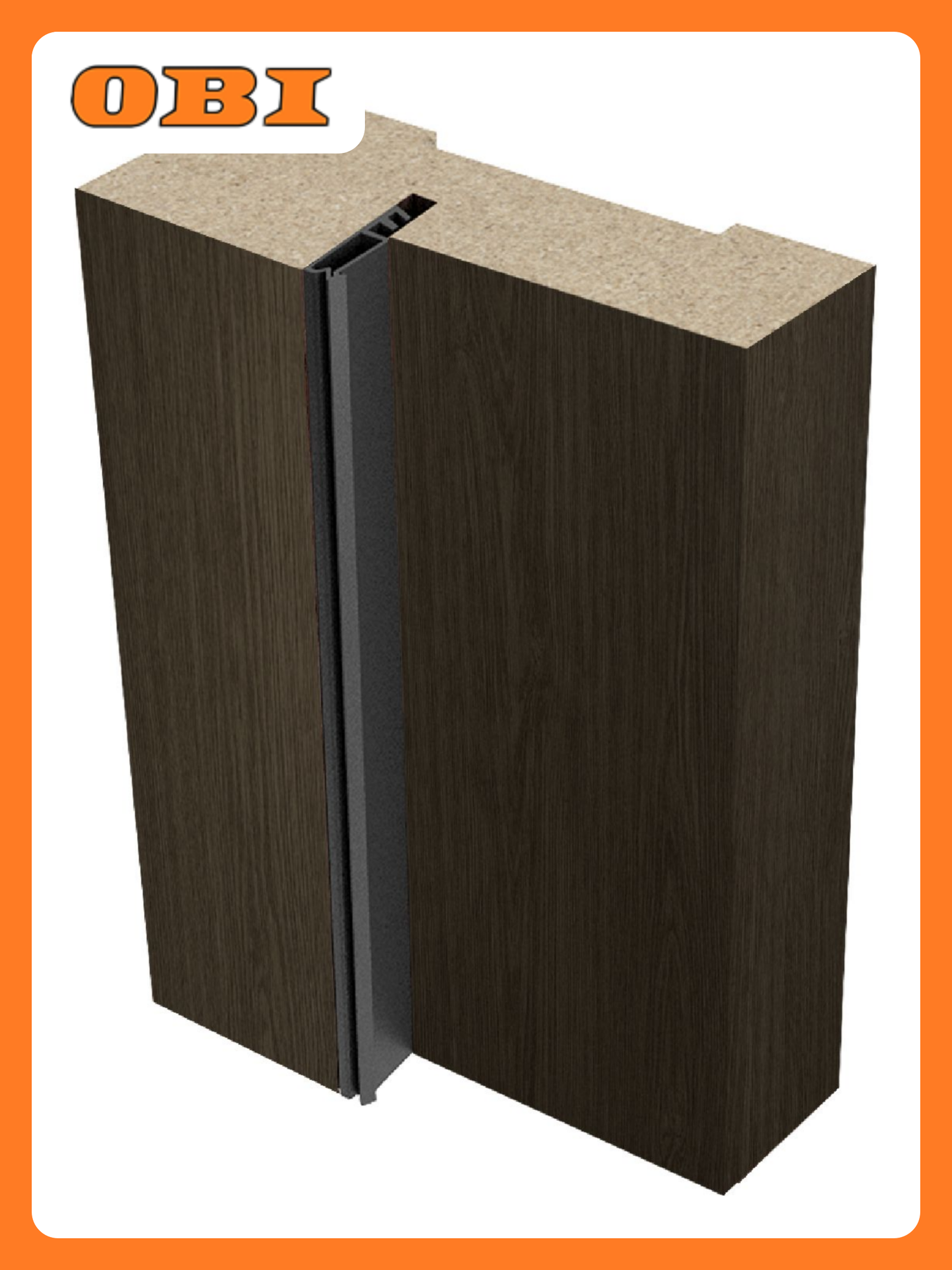 Коробка дверная Verda квадратная с уплотнителем МДФ 32х70 коричневый