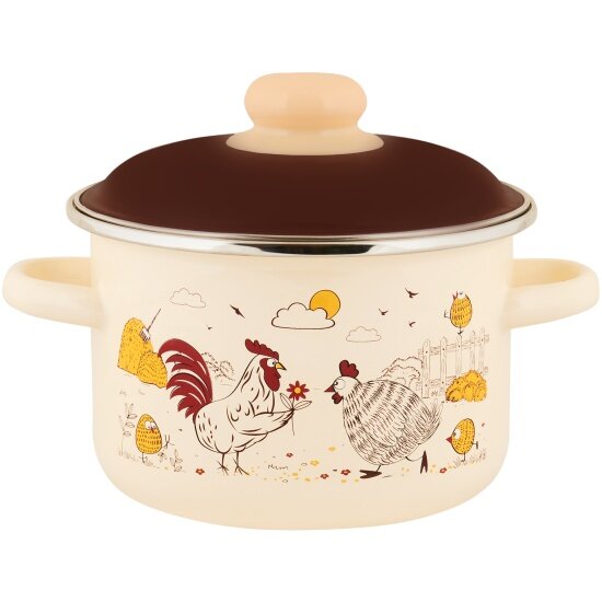 Кастрюля Appetite Подворье 2 л  эмалированная цилиндрическая  6RD161M 