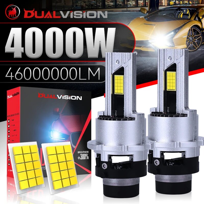 Dualvision D2S Светодиодная лампа для фар 4000 Вт 4600000LM Canbus HID D2S D4S D2R D4R D D2R LED